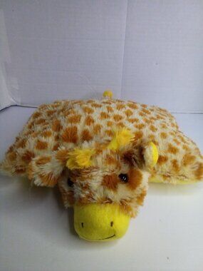 Pillow Pets Peewee Giraffe Plush Stuffed Animal Foldable 13" Yellow Brown